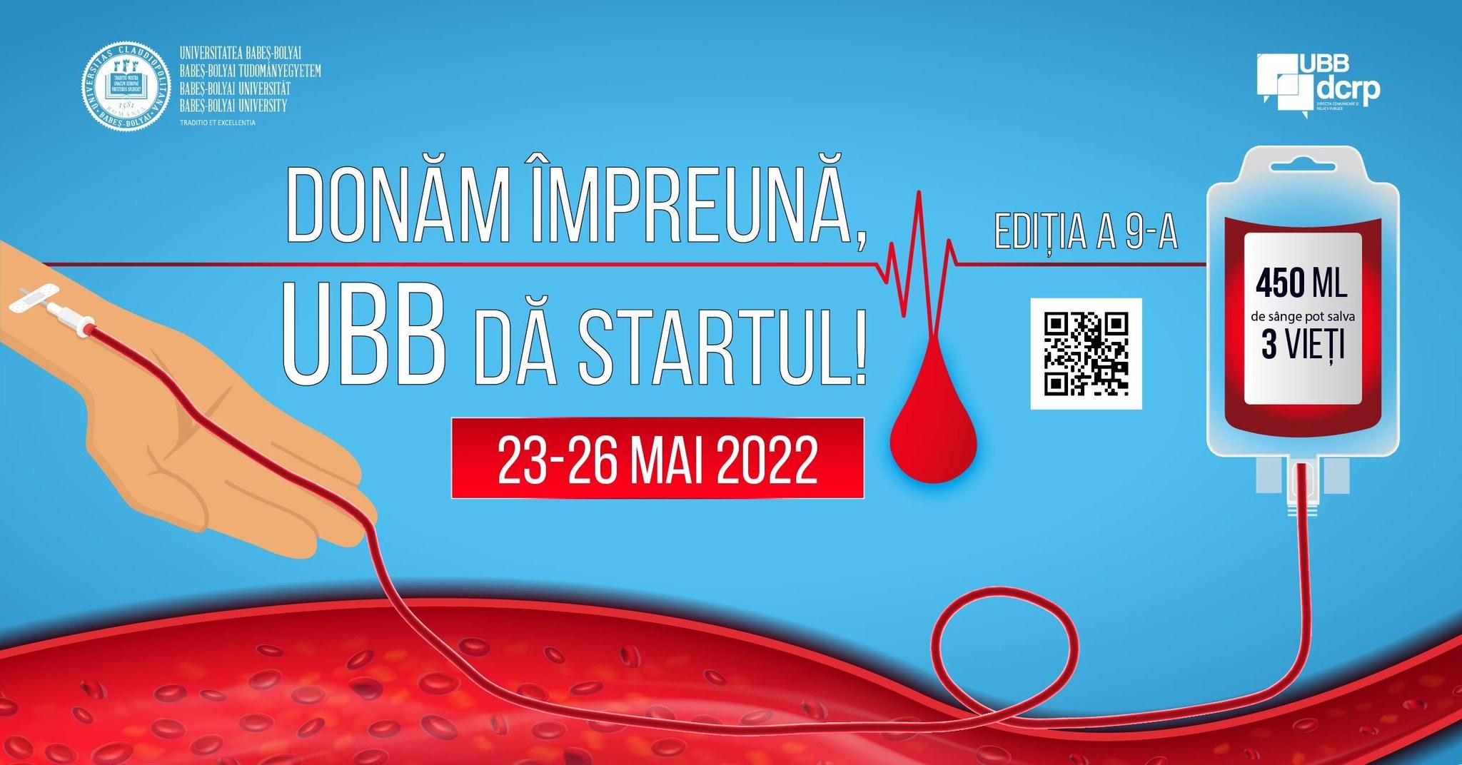  Cea de-a 9-a ediție a campaniei de donare de sânge „Donăm împreună. UBB dă startul!”