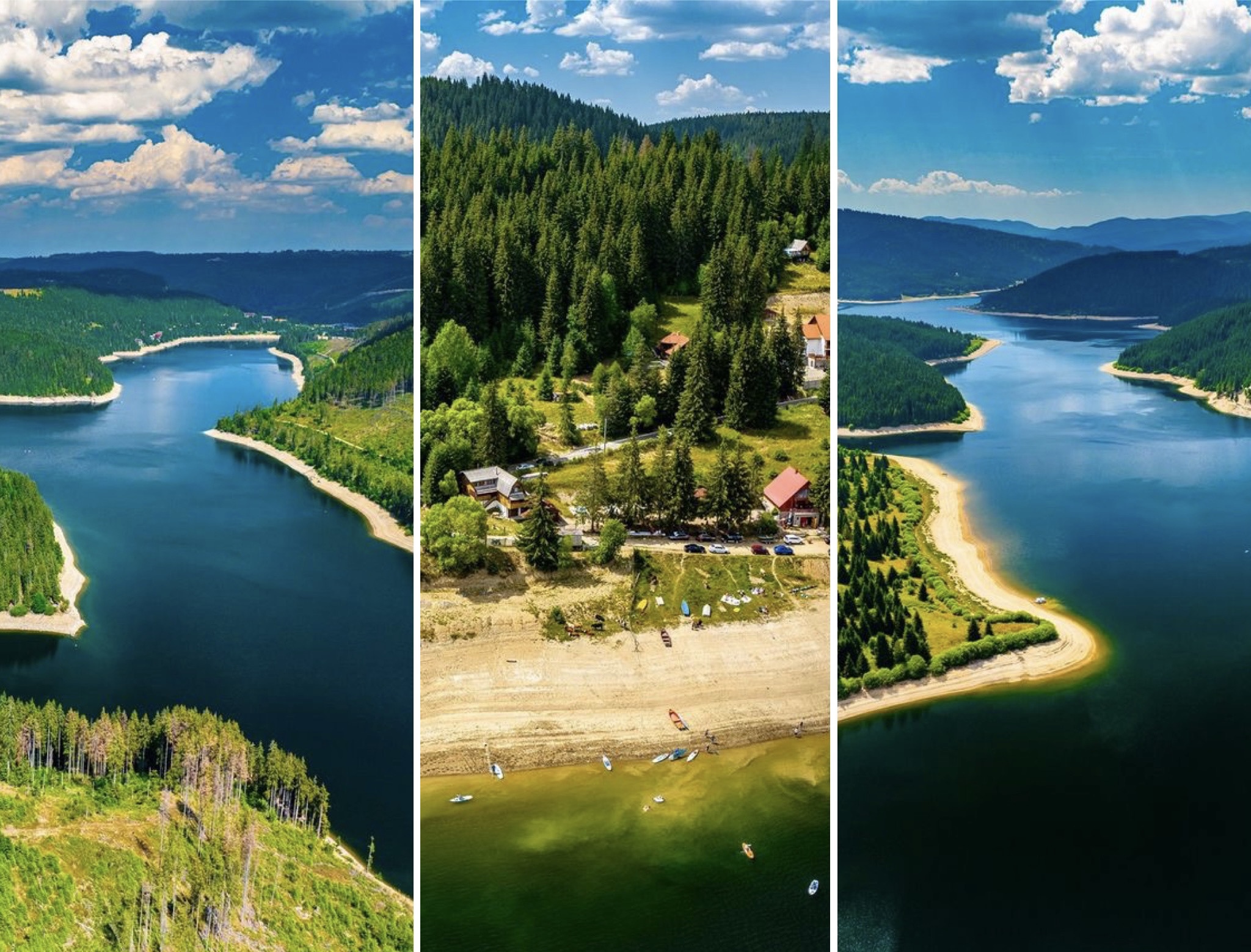 Cadre de poveste filmate cu drona deasupra lacului Beliș Fântânele