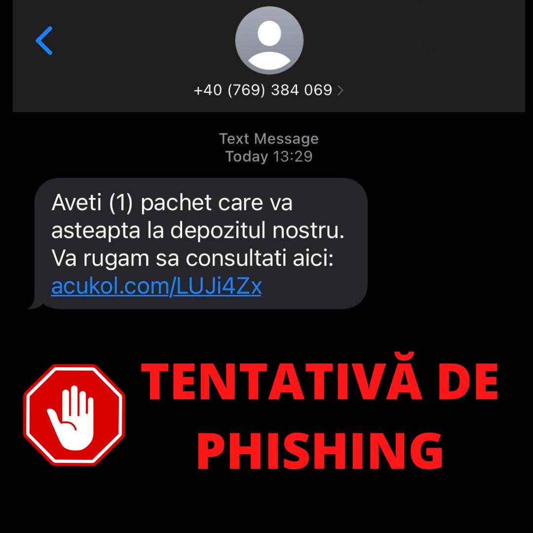O nouă tentativă de #phishing exploatează folosirea serviciilor de curierat