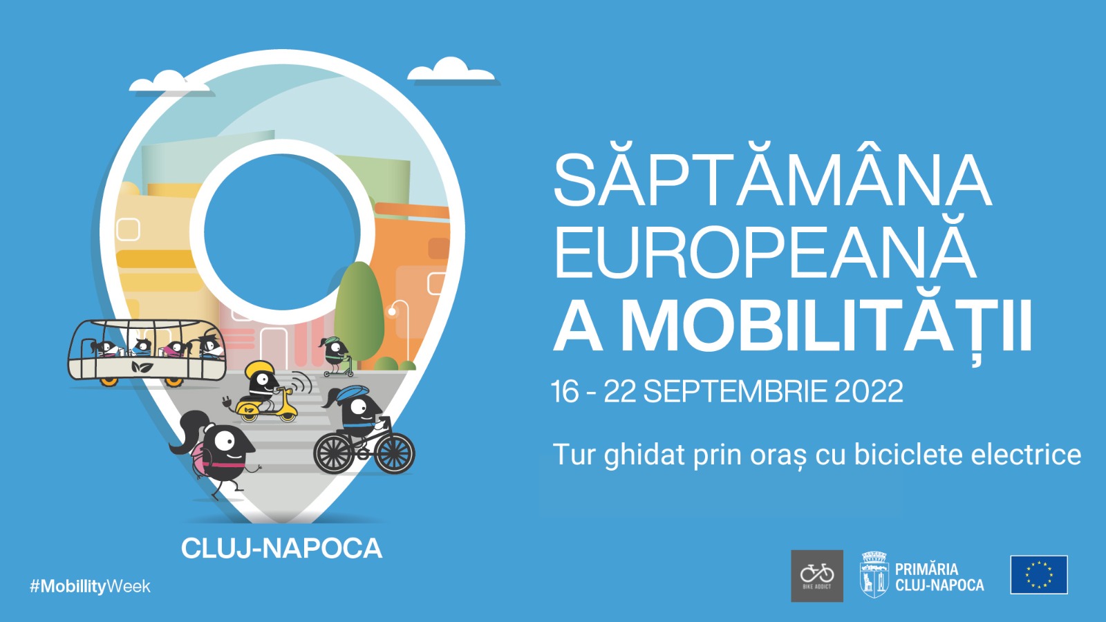 Tur ghidat prin Cluj cu bicicletele electrice / Săptămâna Europeană a Mobilității