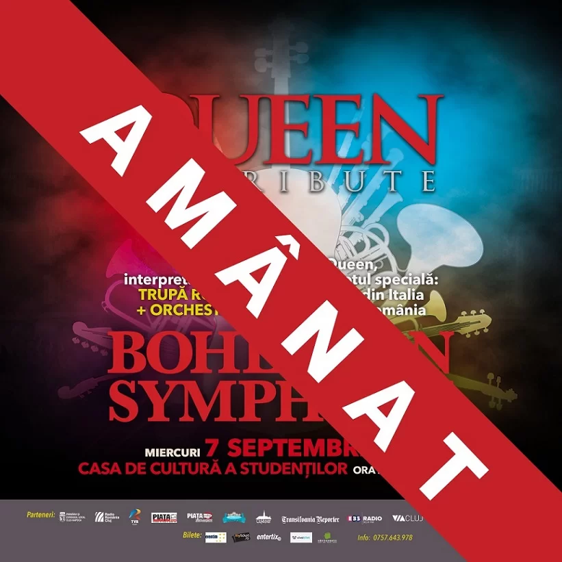 Concertul Bohemian Symphony Orchestral Queen Tribute, de la Cluj-Napoca, se amână pentru luna martie a anului viitor