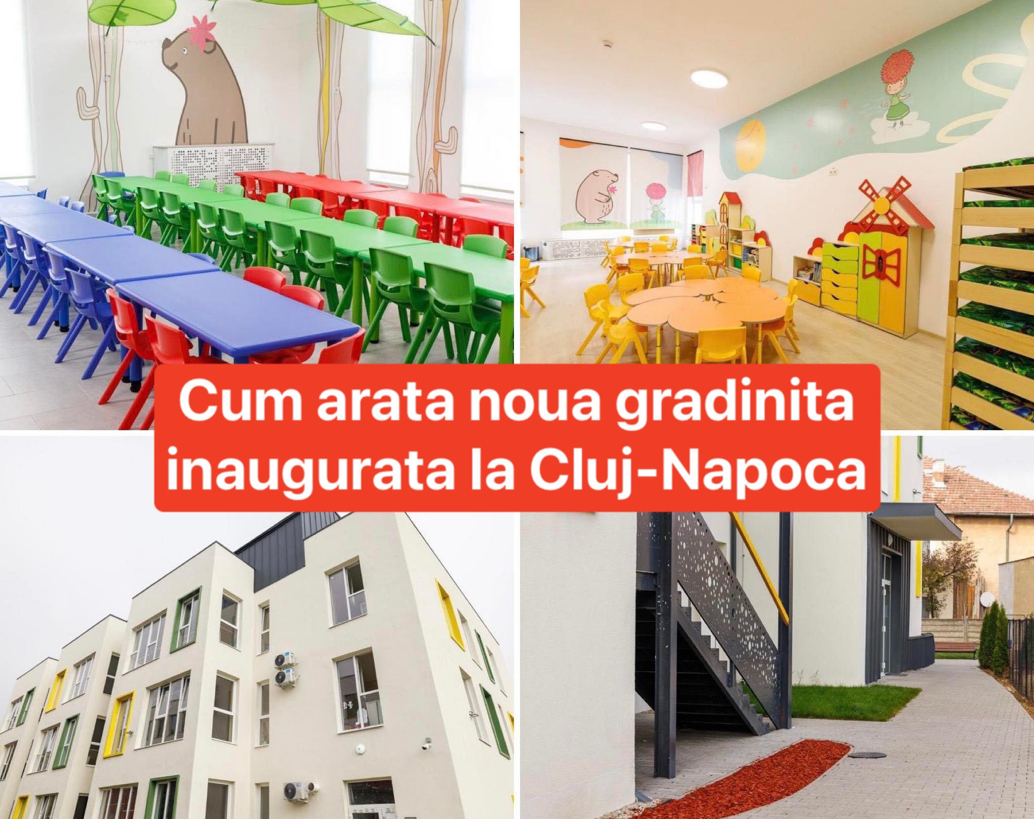 Cum arată noua grădiniță inaugurată la Cluj-Napoca. 225 de copii și un cost de 1,6 mil. €. Galerie FOTO