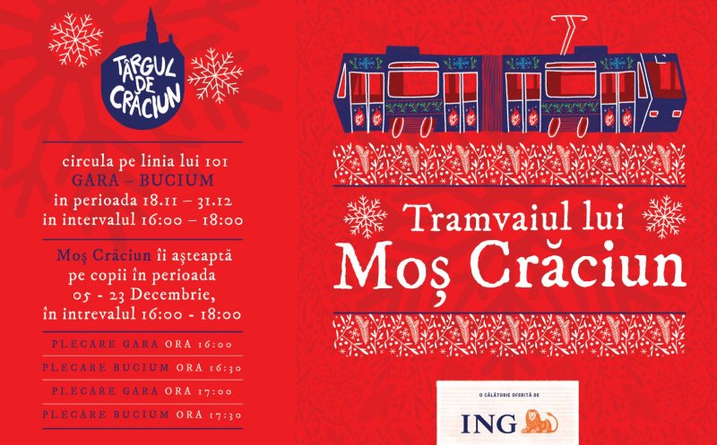 Tramvaiul lui Moș Crăciun, din nou la Cluj-Napoca