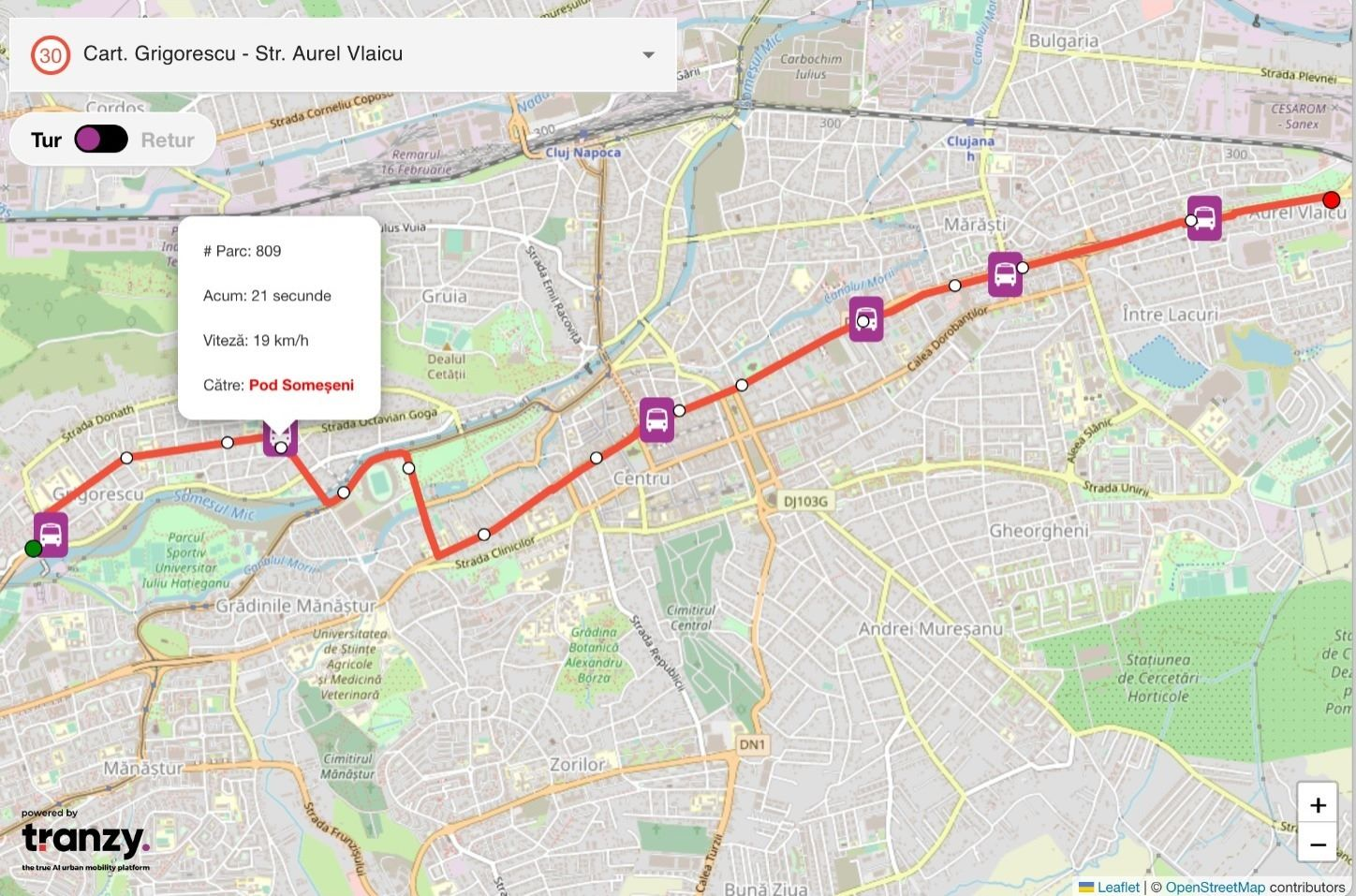 Digitalizarea în transporturi: Compania de Transport Public din Cluj-Napoca lansează o hartă live cu rute și poziția în timp real a vehiculelor
