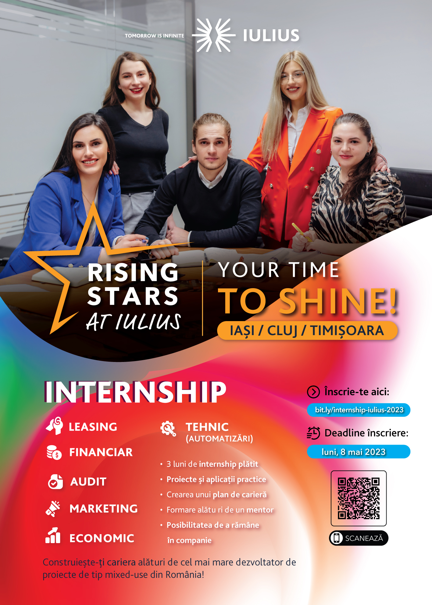„Rising Stars at IULIUS” – Dă start carierei tale încă din facultate, cu programul de internship plătit!