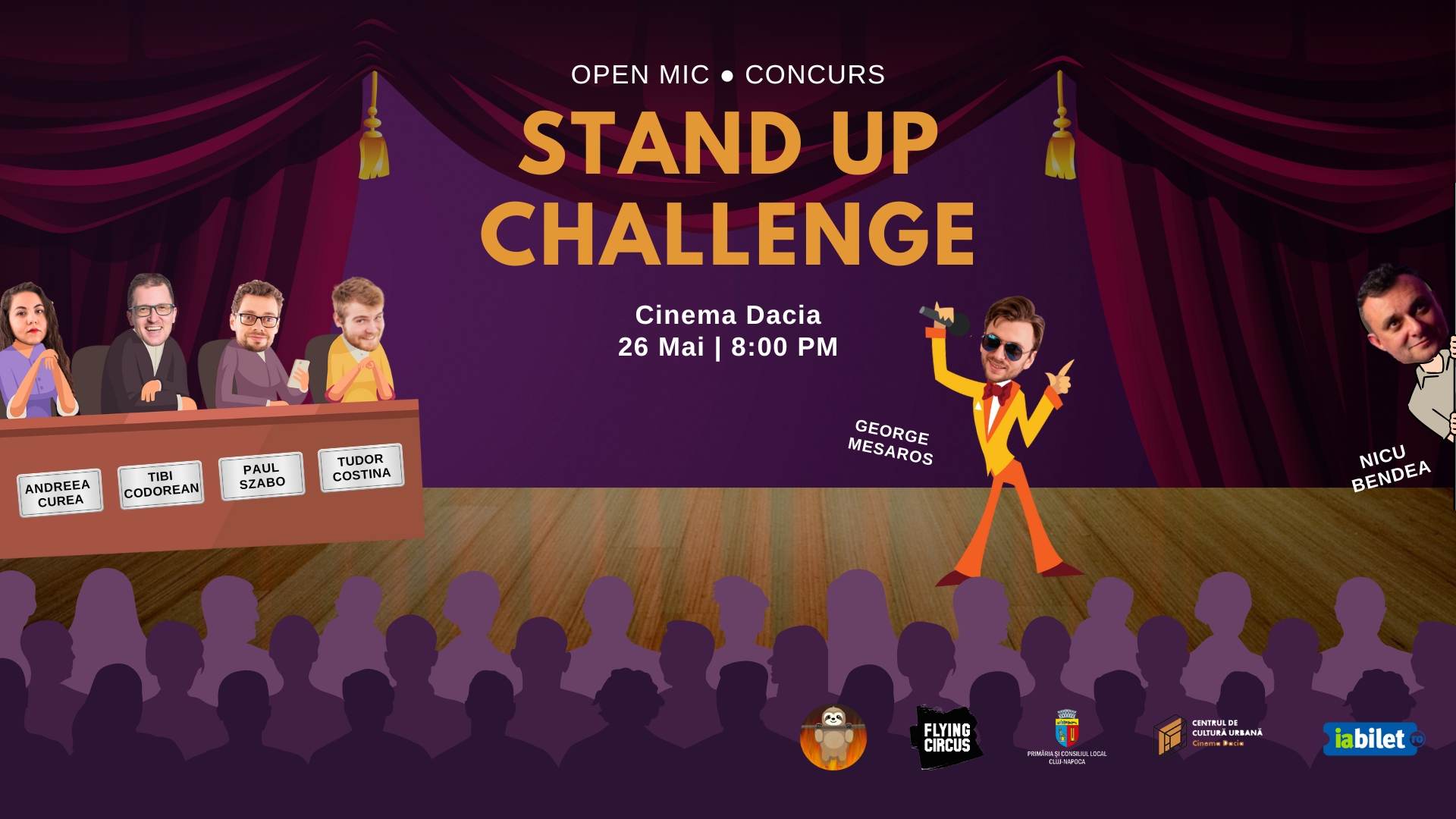 Cei mai talentați comedianți începători din Cluj se vor întrece în glume la „Stand Up Challenge”.