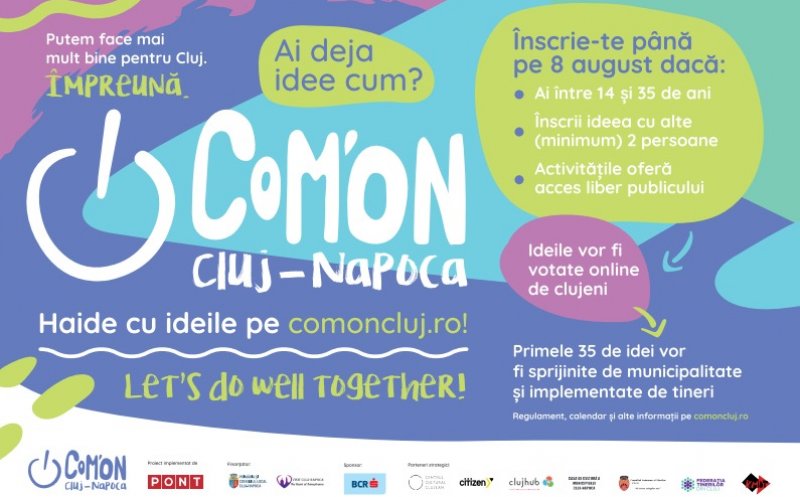 Start Com’ON Cluj-Napoca 2023! Tinerii pot contribui la dezvoltarea orașului, prin propriile idei.