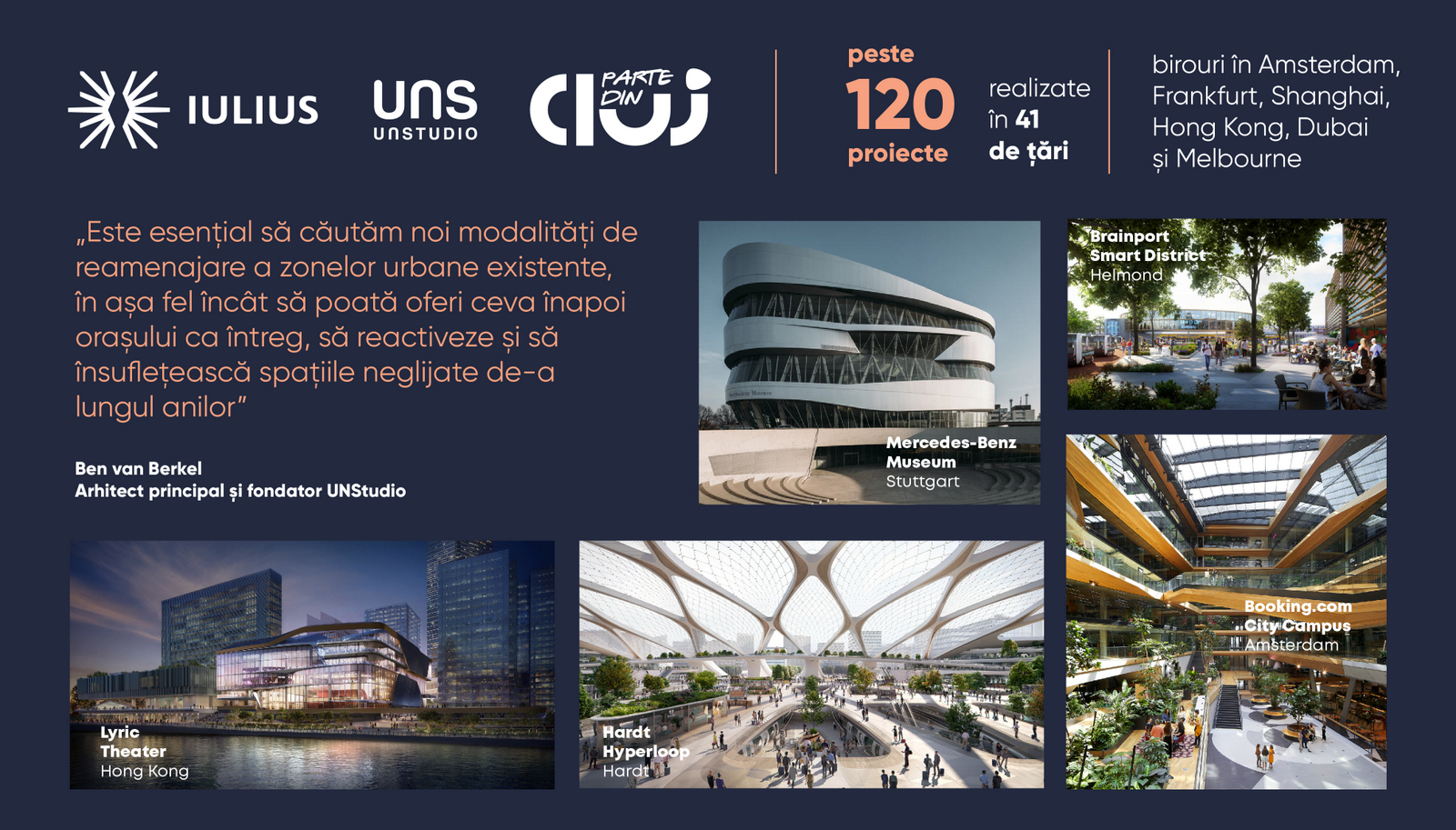 Cluj-Napoca, primul oraș din România care va avea un proiect UNStudio, birou de arhitectură de renume mondial, prin demersul IULIUS de reconversie urbană a platformei Carbochim.