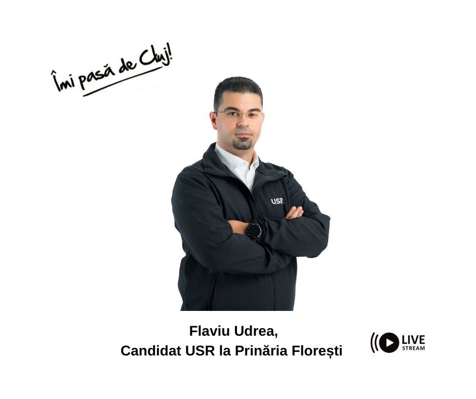 Candidatul USR la Primăria Florești, vine azi la Îmi pasă de Cluj! Live de la ora 19!