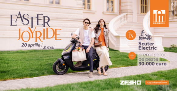 Bucură-te de „Easter Joyride”, la Iulius Mall Cluj! Poţi câştiga sesiuni de shopping sau chiar marele premiu: un scuter full electric!