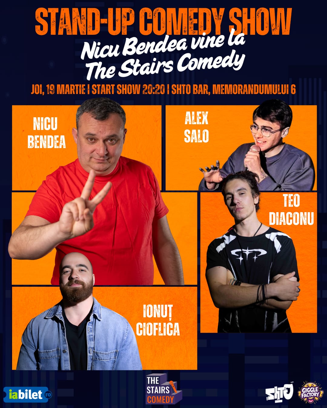 Nicu Bendea revine pe scenă: show de stand-up la The Stairs Comedy cu un lineup de top