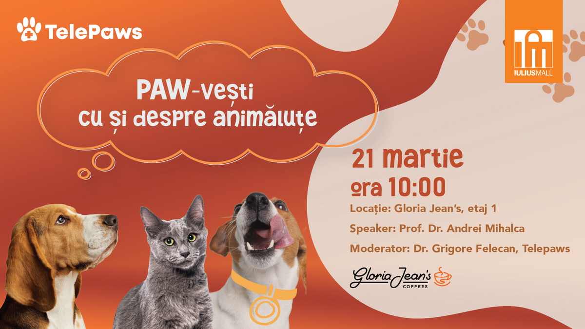 Cum îți protejezi animalul de companie primăvara? Află la Iulius Mall, în cadrul „Paw-vești cu și despre animăluțe”!
