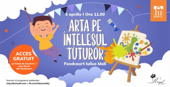 Weekend-ul micilor creativi, la Iulius Mall Cluj: tehnici inedite de pictură cu sare și baloane, plus întâlniri cu personajele preferate
